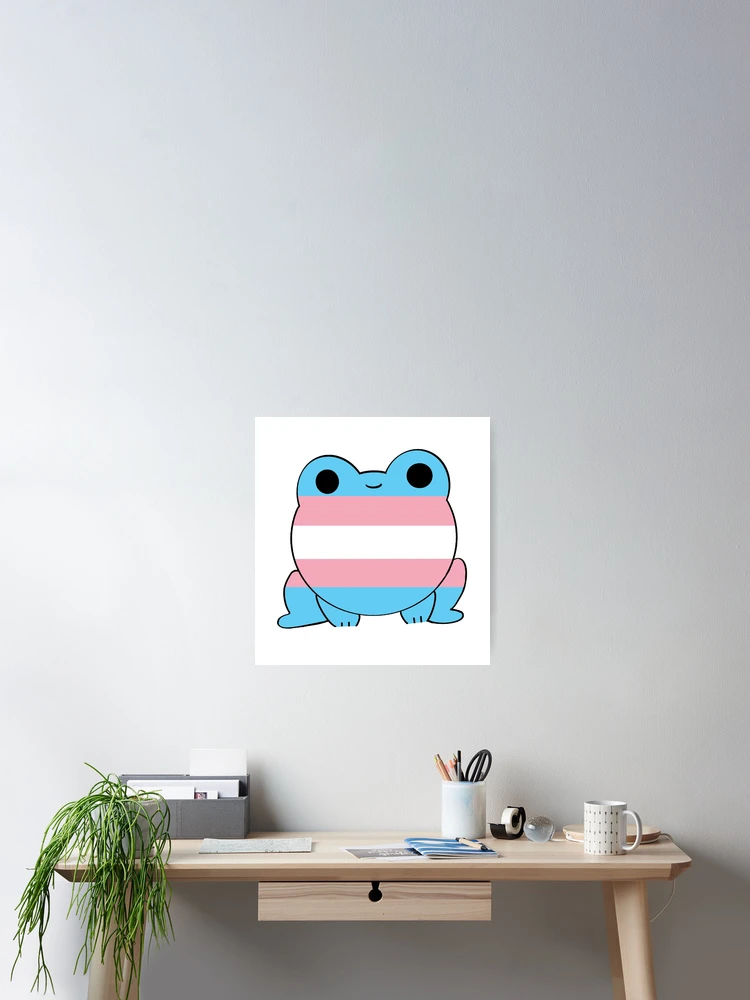 Thumbnail 2 of 3, Poster, Trans Frog designed and sold by Nonbinaryfrog.