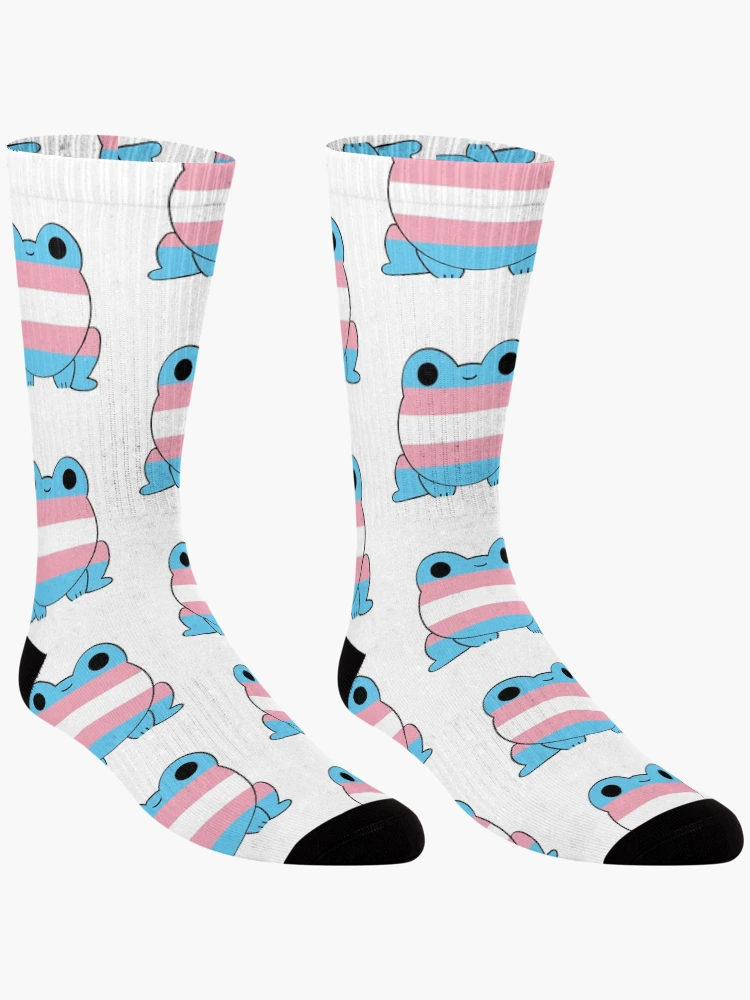 Thumbnail 3 of 5, Socks, Trans Frog designed and sold by Nonbinaryfrog.