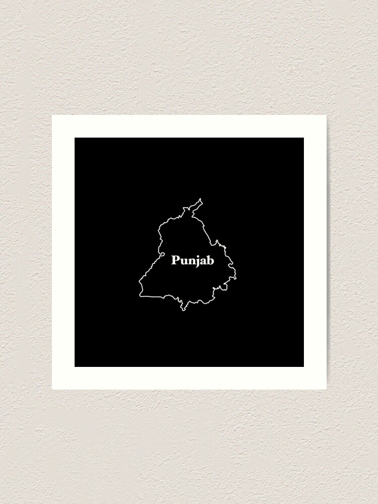 Punjab Map Black And White Map Of Punjab" Art Print By Purpleclouds26 | Redbubble