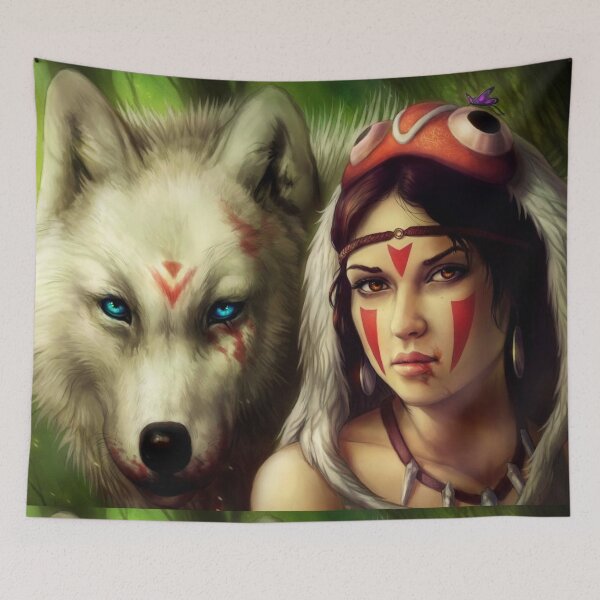 Item preview,  beautiful red and wolf drawing designed and sold by 42youbest.
