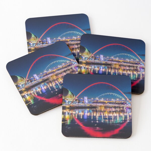 Item preview, Famous newcastle Gateshead quayside bridges lit up . designed and sold by tynesidephotos.