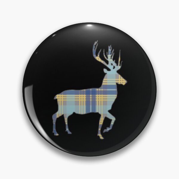 Item preview, Blue, Grey and Yellow Tartan Scottish Stag Silhouette   designed and sold by MacPean.