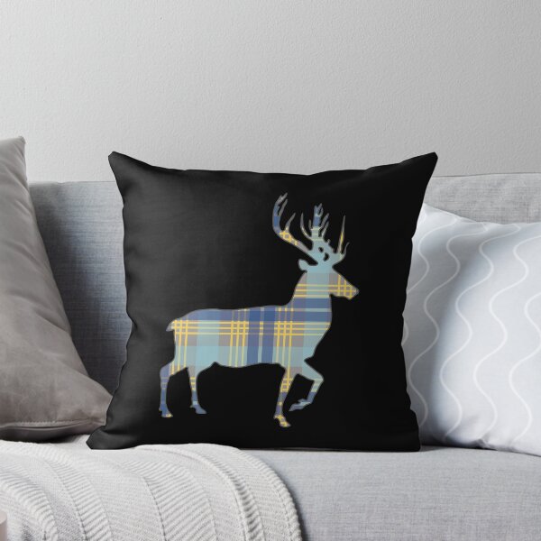 Item preview, Blue, Grey and Yellow Tartan Scottish Stag Silhouette   designed and sold by MacPean.