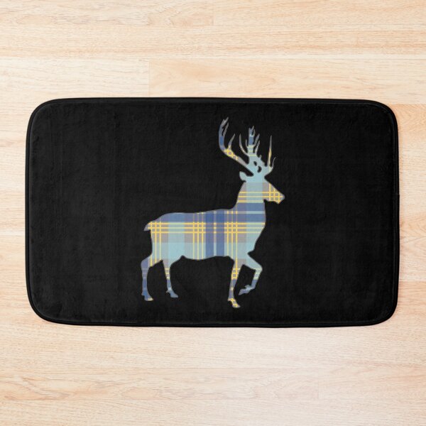 Item preview, Blue, Grey and Yellow Tartan Scottish Stag Silhouette   designed and sold by MacPean.