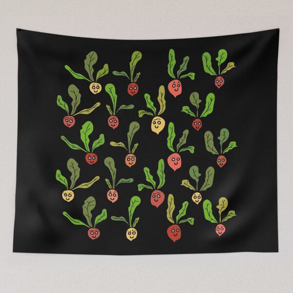 Item preview, Cute and Colorful Radish Pattern (black) designed and sold by Davey's Designs.