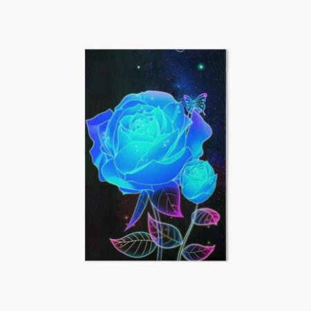 Neon Blue Rose Art Board Print for Sale by ReesDesigns