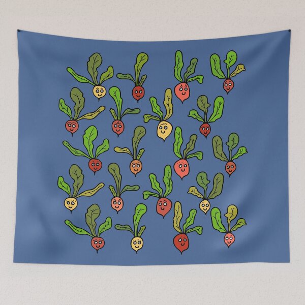 Item preview, Cute and Colorful Radish Pattern (blue) designed and sold by Davey's Designs.