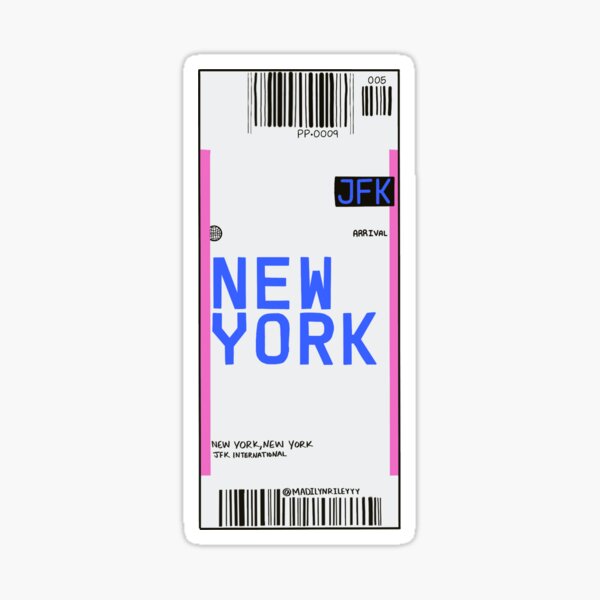 New York plane ticket Sticker