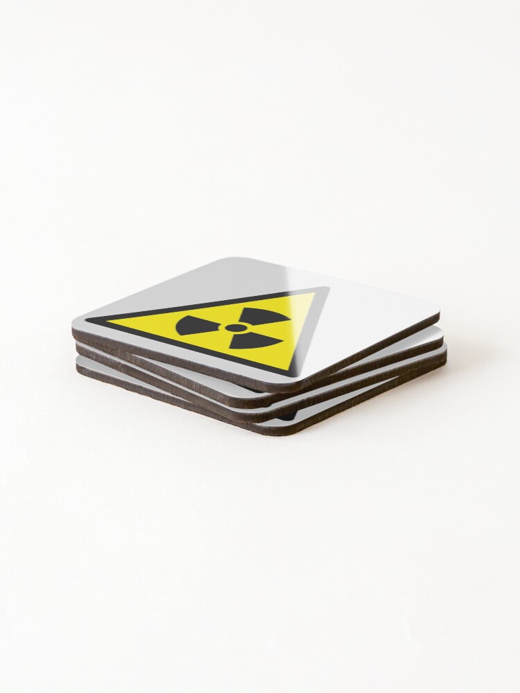Thumbnail 4 of 5, Coasters (Set of 4), Radioactive Triangular Sign designed and sold by SpitsPixels.