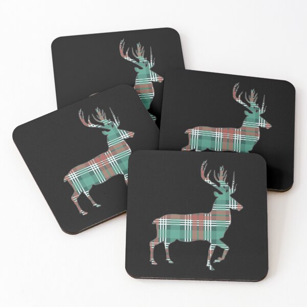 Item preview, Christmas Coloured Tartan Scottish Stag Silhouette   designed and sold by MacPean.