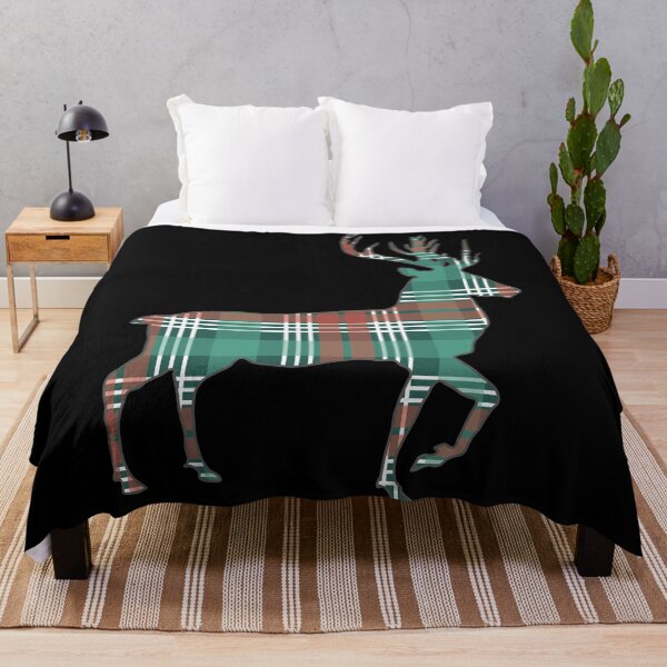 Item preview, Christmas Coloured Tartan Scottish Stag Silhouette   designed and sold by MacPean.