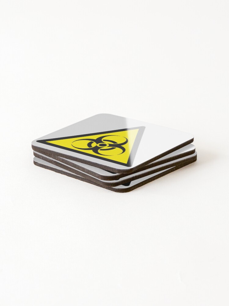 Thumbnail 4 of 5, Coasters (Set of 4), Biohazard Triangular Sign designed and sold by SpitsPixels.