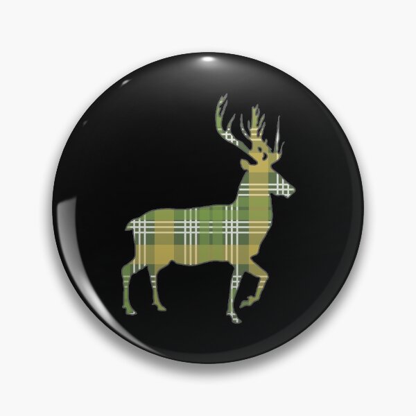 Item preview, Green, Yellow and White Tartan Scottish Stag Silhouette   designed and sold by MacPean.