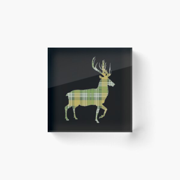 Item preview, Green, Yellow and White Tartan Scottish Stag Silhouette   designed and sold by MacPean.