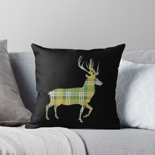 Item preview, Green, Yellow and White Tartan Scottish Stag Silhouette   designed and sold by MacPean.