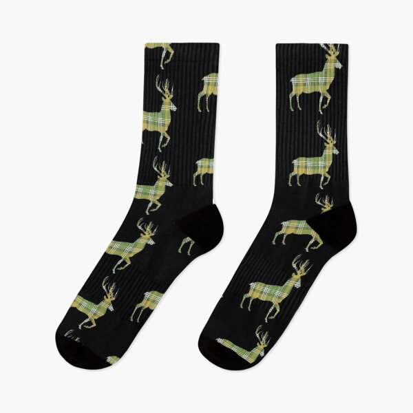 Item preview, Green, Yellow and White Tartan Scottish Stag Silhouette   designed and sold by MacPean.