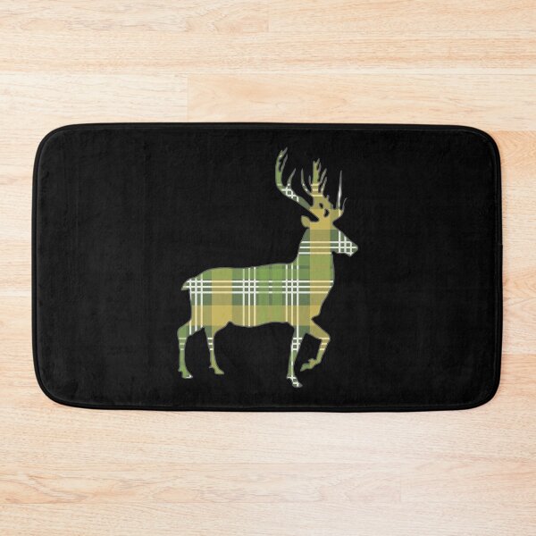 Item preview, Green, Yellow and White Tartan Scottish Stag Silhouette   designed and sold by MacPean.