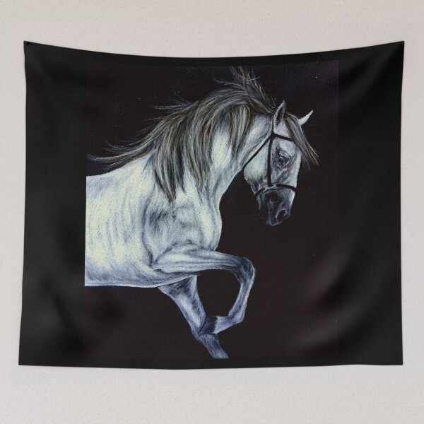 Item preview, Grey andalusian stallion drawing designed and sold by horseaddicted.