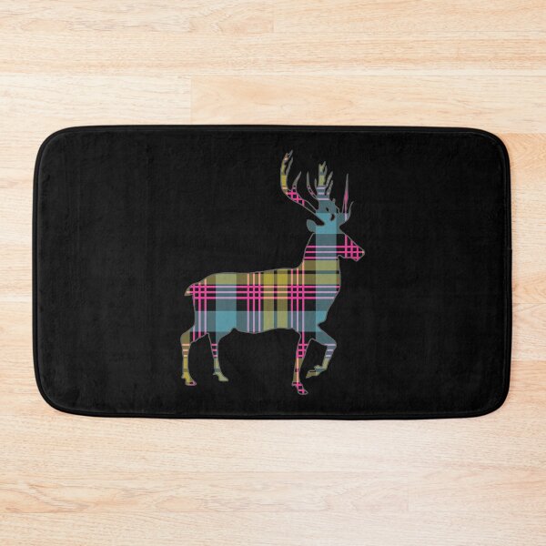 Item preview, Pink, Blue and Yellow Tartan Scottish Stag Silhouette   designed and sold by MacPean.