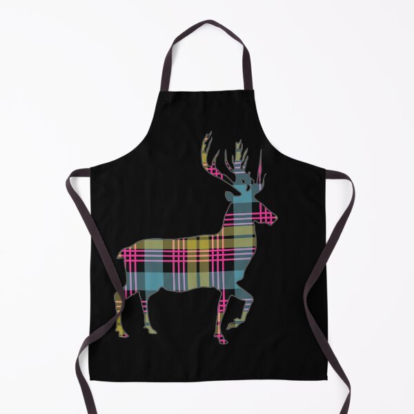 Item preview, Pink, Blue and Yellow Tartan Scottish Stag Silhouette designed and sold by MacPean.