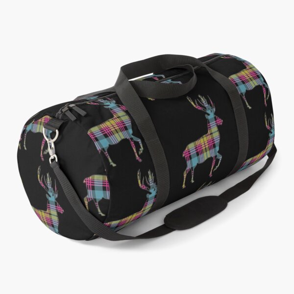 Item preview, Pink, Blue and Yellow Tartan Scottish Stag Silhouette   designed and sold by MacPean.