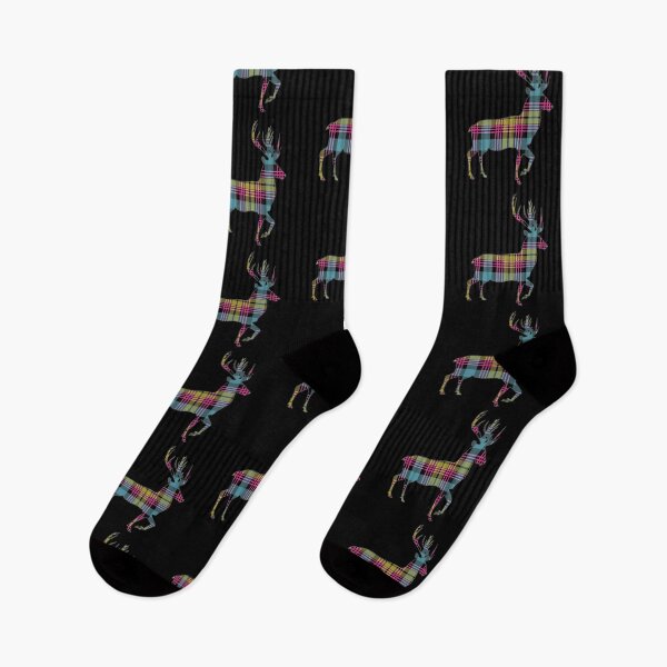 Item preview, Pink, Blue and Yellow Tartan Scottish Stag Silhouette   designed and sold by MacPean.