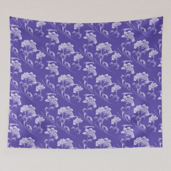 Item preview, Wispy Oriental Floral Design in Violet designed and sold by WisdomInspired.