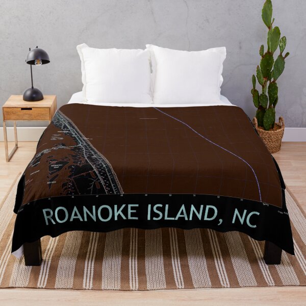 Aperçu de l'œuvre Carte topographique de l'île Roanoke, Caroline du Nord créée et vendue par PGHPhotoCo.