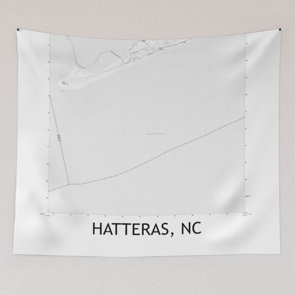 Item preview, Hatteras, NC Topographical Map Black & White designed and sold by PGHPhotoCo.