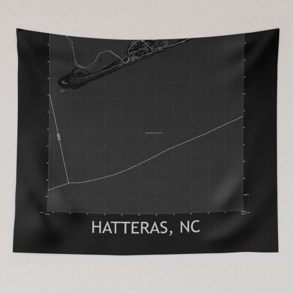 Item preview, Hatteras, NC Topographical Map Black designed and sold by PGHPhotoCo.