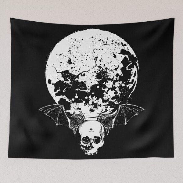 Item preview, Moon with Bats n Skull designed and sold by Black Star.