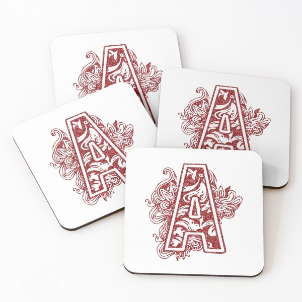 Item preview, Red glitter floral letter A designed and sold by DarkArtStudio.