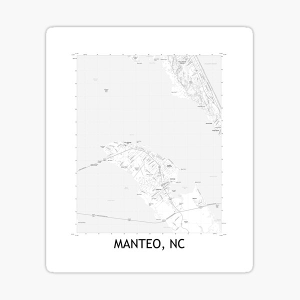 "Manteo, NC Topographical Map Black & White" Sticker for Sale by