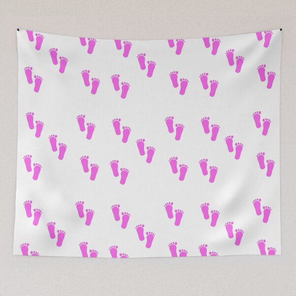 Item preview, Pink foot prints on white designed and sold by tetibright.