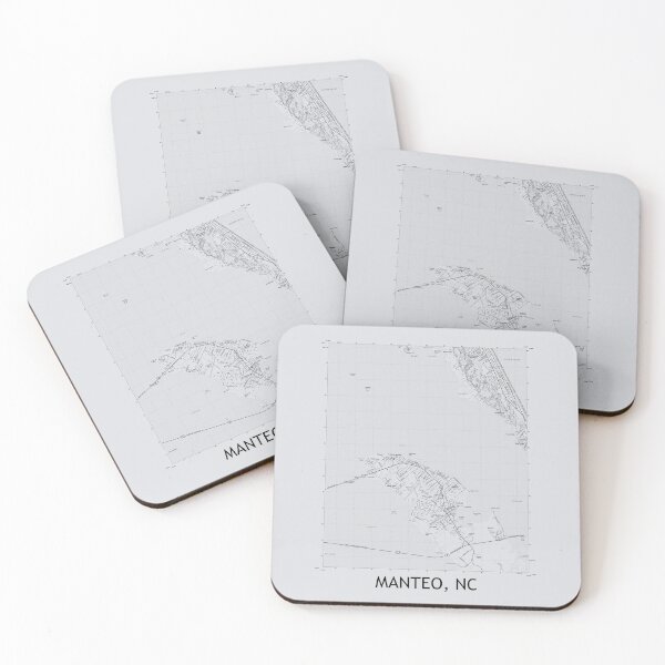 Item preview, Manteo, NC Topographical Map Grey designed and sold by PGHPhotoCo.