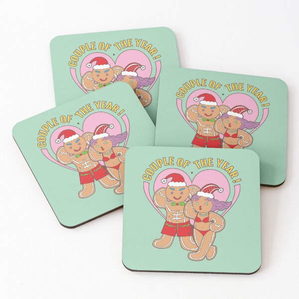Item preview, Gingerbread Lover- Couple of the Year | Green Background | Curious Eyeball designed and sold by CuriousEyeball.