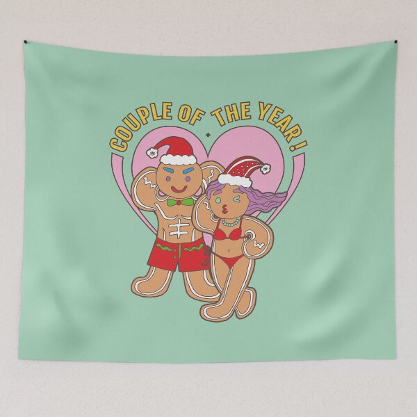 Item preview, Gingerbread Lover- Couple of the Year | Green Background | Curious Eyeball designed and sold by CuriousEyeball.
