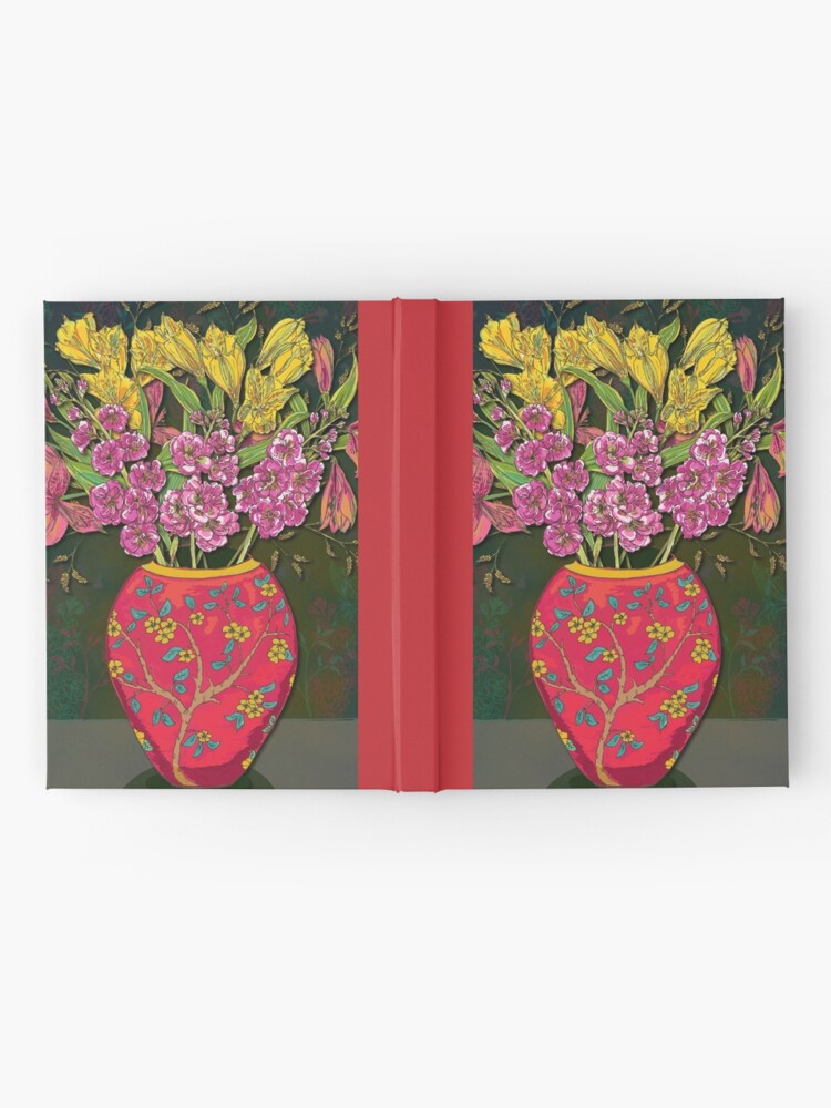 Alternate view of Red Vase with Flowers Hardcover Journal