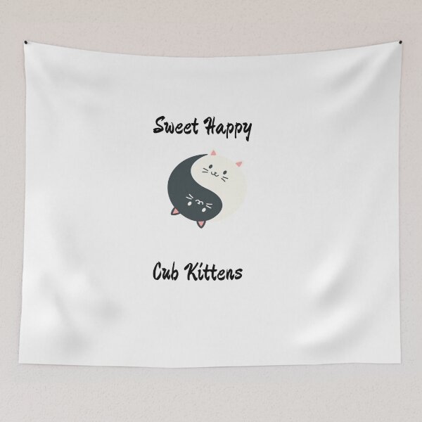 Item preview, White sweet happy cub kittens designed and sold by DamaliePierre.