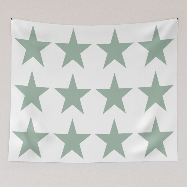 Item preview, Large MUTED GREEN and WHITE STARS  designed and sold by RachelMacht.