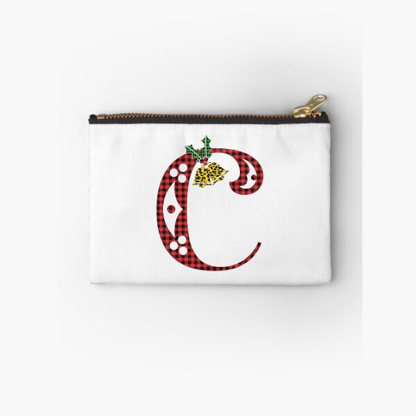 Item preview, Alphabet Letter C, Leopard Buffalo Plaid Christmas Design designed and sold by MonogramHQ.