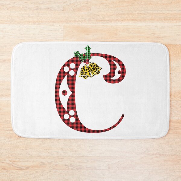 Item preview, Alphabet Letter C, Leopard Buffalo Plaid Christmas Design designed and sold by MonogramHQ.