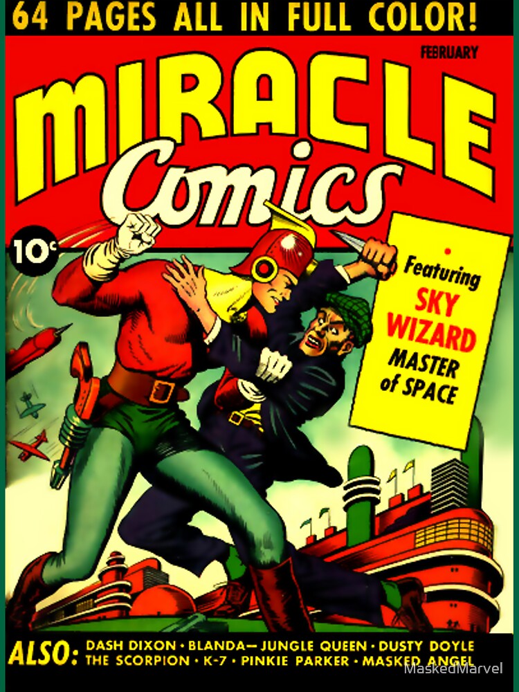 "RETRO Golden Age Comic Book Cover Miracle Comics" Tshirt for Sale by