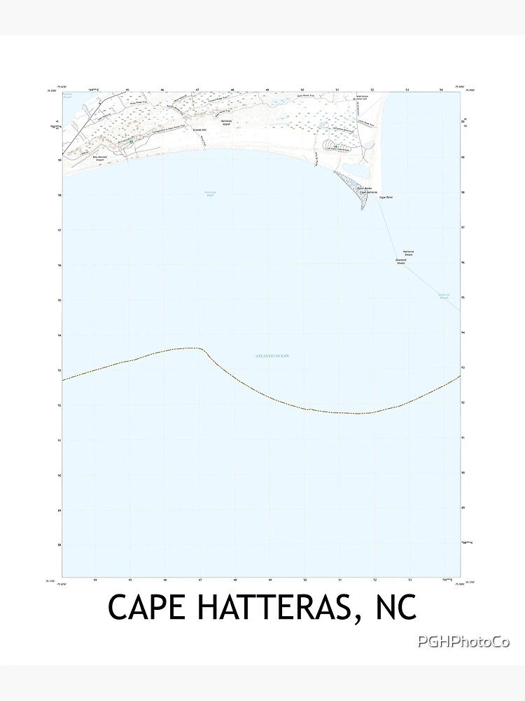 "Cape Hatteras, NC Topographical Map Clean" Poster by PGHPhotoCo Redbubble