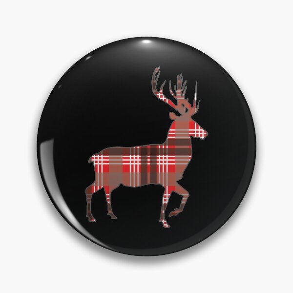 Item preview, Red, Black and White Tartan Scottish Stag Silhouette   designed and sold by MacPean.