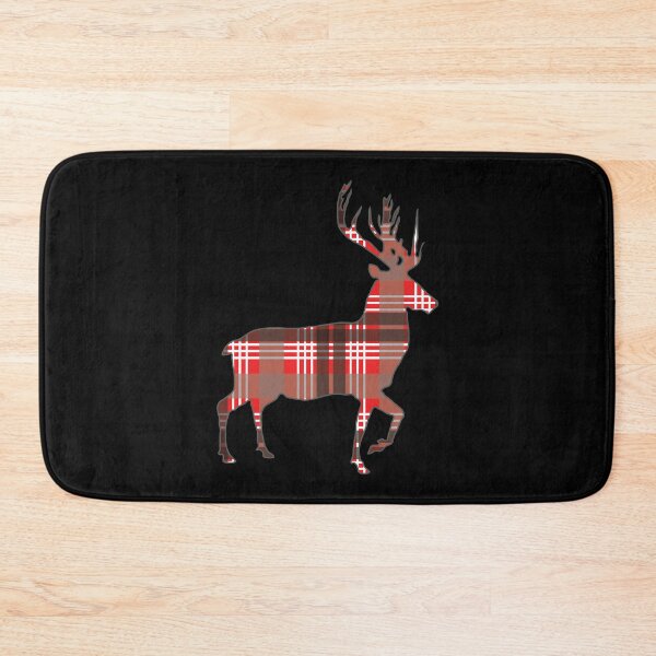 Item preview, Red, Black and White Tartan Scottish Stag Silhouette   designed and sold by MacPean.