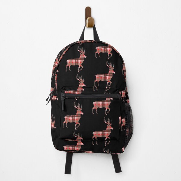 Item preview, Red, Black and White Tartan Scottish Stag Silhouette designed and sold by MacPean.