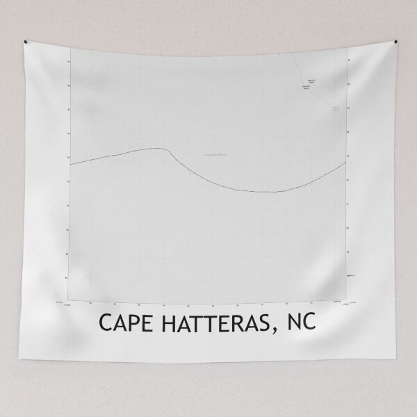 Item preview, Cape Hatteras, NC Topographical Map Black & White designed and sold by PGHPhotoCo.