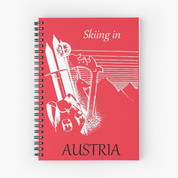 Item preview, Skiing in Austria - Vintage Mountain Tourism Poster in Austrian Flag Colours designed and sold by Vintage-TM.