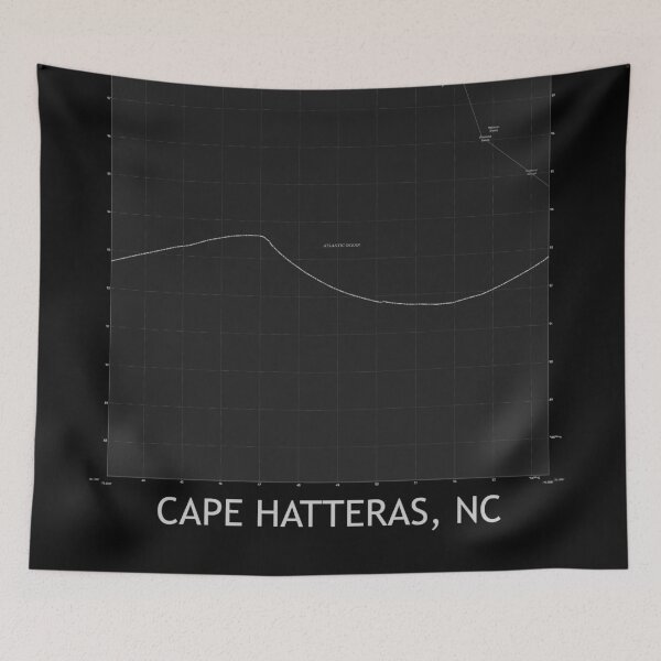Item preview, Cape Hatteras, NC Topographical Map Black designed and sold by PGHPhotoCo.